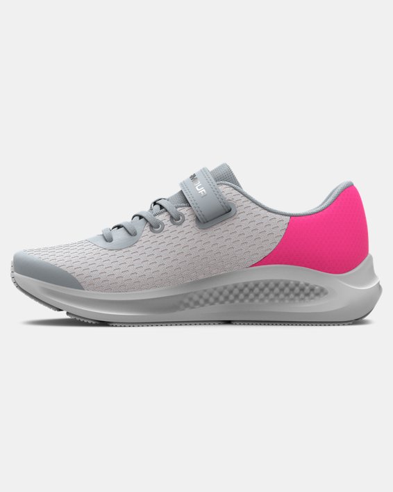 Girls' Pre-School UA Pursuit 3 AC Running Shoes, Gray, pdpMainDesktop image number 1